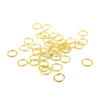 Set of 50 8 MM Jump Rings In Goldtone