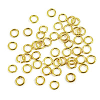 Set of 50 4 MM Jump Rings In Goldtone