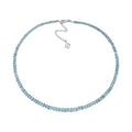 D'Joy Mangoro Aquamarine 105.00 ctw Beaded Necklace in Rhodium Over Sterling Silver (18-20 Inches) - Sticky add to cart bar