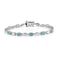 D'Joy Grandidierite, Moissanite Bracelet in Rhodium Over Sterling Silver (7.25 In) 8.15 ctw - Sticky add to cart bar