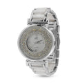 Adee Kaye White Crystals, Ceramic and Silvertone Ladies Watch with MOP Dial - Sticky add to cart bar