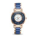 Adee Kaye White Crystals, Ceramic and Silvertone Ladies Watch with MOP Dial - Sticky add to cart bar