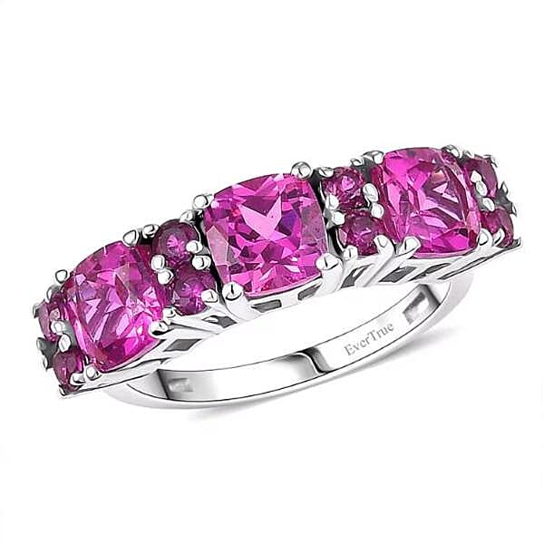 EverTrue Lab Created Pink Sapphire Ring in Platinum Bond (Size 10.0) 4.60 ctw
