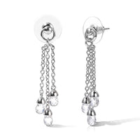 EverTrue Simulated Diamond Beaded Earringss in Platinum Bond
