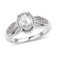 EverTrue Simulated White and Pink Diamond Ring in Platinum Bond (Size 10.0) 2.25 ctw