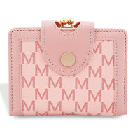 Closeout Black Faux Leather and Jacquard Wallet (4.9"x4.3"x1.2")