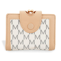 Closeout Khaki Faux Leather and Jacquard Wallet