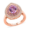 D'Joy Patroke Kunzite, Multi Gemstone Ring in 18K Vermeil RG Over Sterling Silver (Size 10.0) 3.90 ctw - Sticky add to cart bar