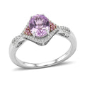 D'Joy AAAA Patroke Kunzite, Multi Gemstone Ring in Rhodium Over Sterling Silver (Size 10.0) 2.85 ctw - Sticky add to cart bar