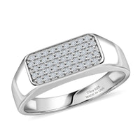 D'Joy Diamond Men's Ring in Rhodium Over Sterling Silver (Size 10.0) 0.50 ctw