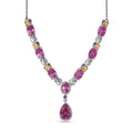 EverTrue African Lilac Quartz (Triplet) and African Amethyst 14.00 ctw Wisteria Bloom Necklace in 18K Yellow Gold Plated and Platinum Bond 20 Inches (Ships in 5-7 Days) - Sticky add to cart bar