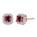 D'Joy Ouro Fino Rubellite and Moissanite 0.90 ctw Timeless Studs Earrings in 18K Vermeil Rose Gold Over Sterling Silver - Sticky add to cart bar