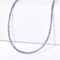 D'Joy Premium Tanzanite 34.00 ctw Beaded Necklace in Rhodium Over Sterling Silver 18-20 Inches - Sticky add to cart bar