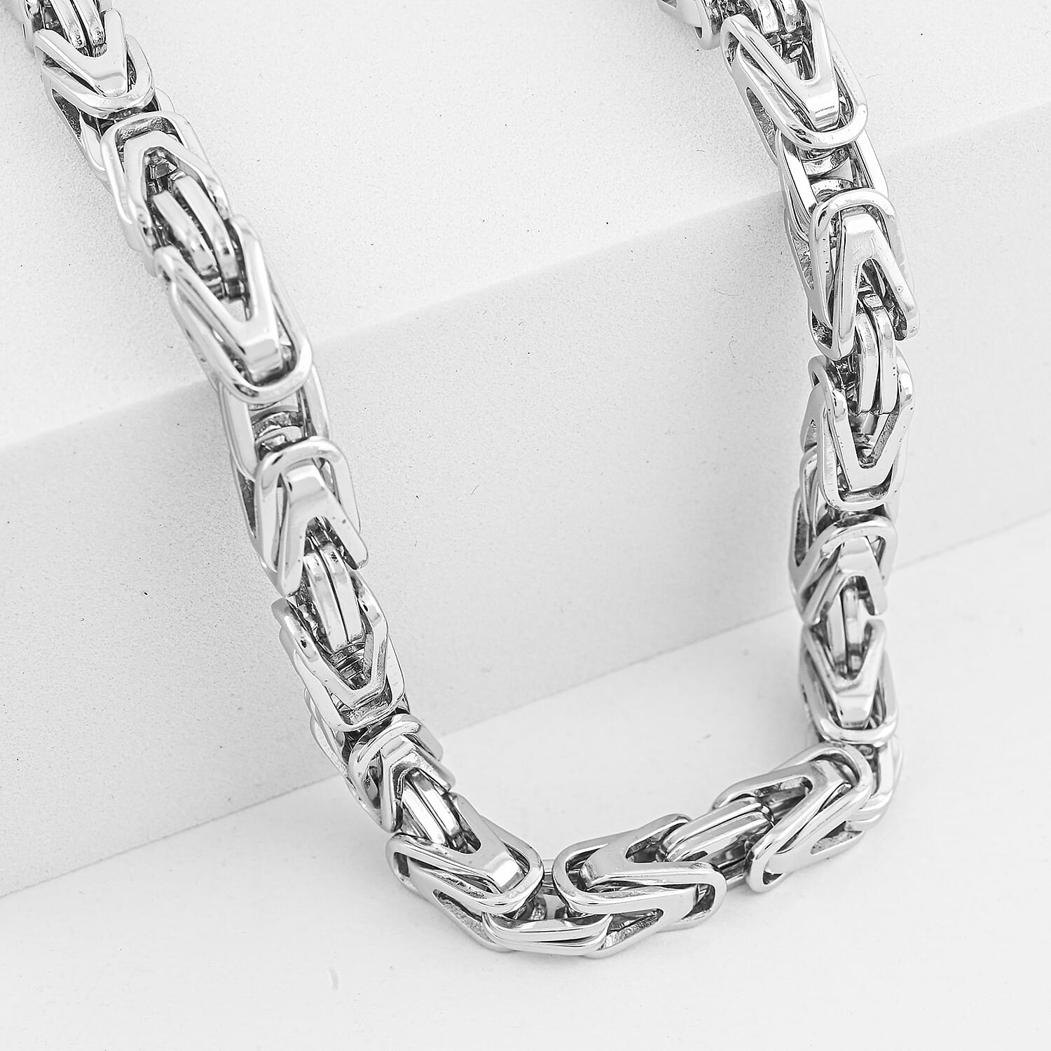Byzantine Chain Necklace in Stainless Steel 22 Inches