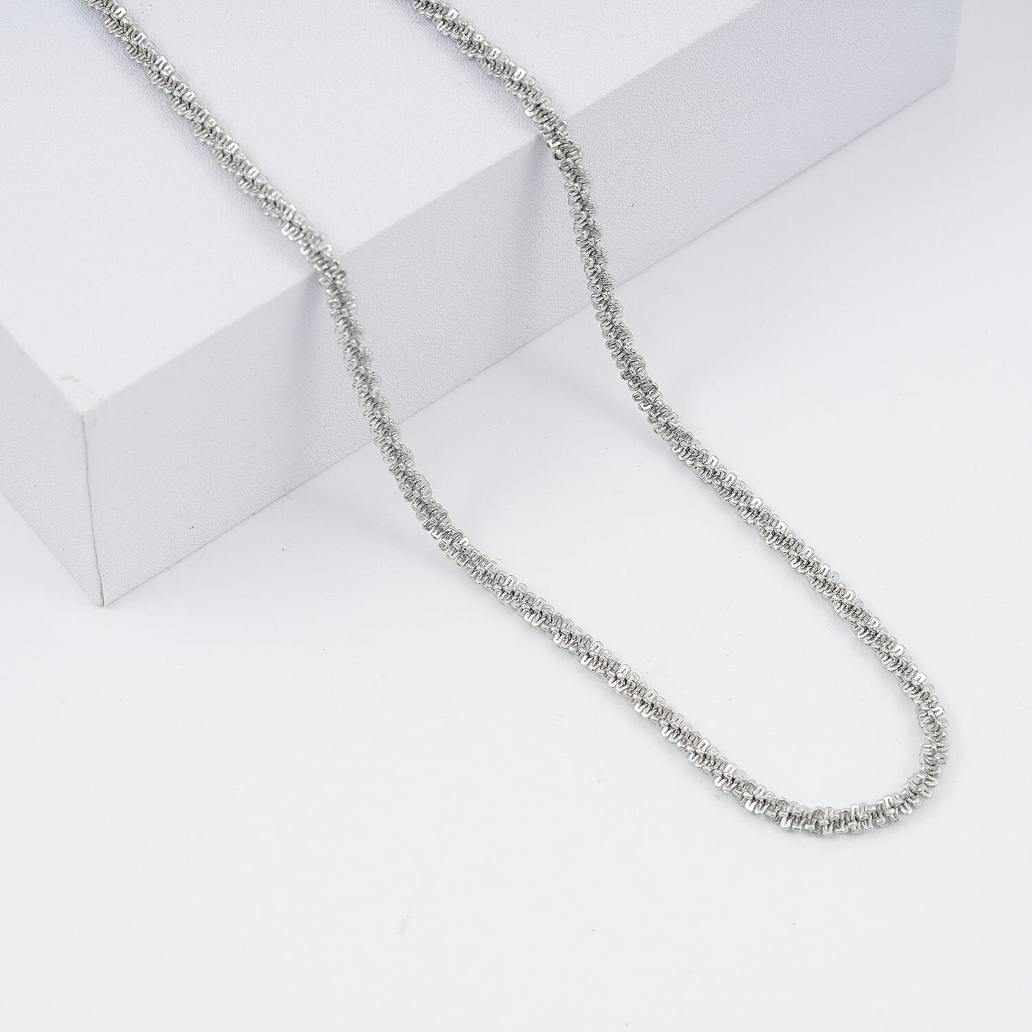 Rock Chain Necklace in Stainless Steel 24 Inches