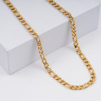 Figaro Chain Necklace in ION Plated YG Stainless Steel 22 Inches