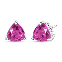 D'Joy African Lilac Quartz (Triplet) 4.10 ctw Solitaire Stud Earrings Sterling Silver