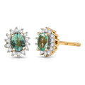 D'Joy Boyaca Colombian Emerald and Moissanite 0.65 ctw Radiant Bloom Studs Earrings in 18K Vermeil Yellow Gold Over Sterling Silver - Sticky add to cart bar