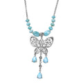D'Joy Passport to Turkey Premium Larimar 25.85 ctw Butterfly Necklace in Sterling Silver 18-20 Inches - Sticky add to cart bar