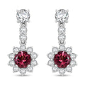 D'Joy Premium Ouro Fino Rubellite and Moissanite 2.34 ctw Earrings in Rhodium Over Sterling Silver (De. in 7-10 Days) - Sticky add to cart bar