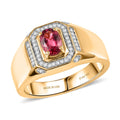 D'Joy Ouro Fino Rubellite, Moissanite Men's Ring in 18K Vermeil YG Over Sterling Silver (Size 10.0) 1.00 ctw - Sticky add to cart bar