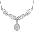 D'Joy Diamond Necklace (18-20 Inches) in Rhodium Over Sterling Silver 1.00 ctw - Sticky add to cart bar