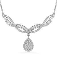 D'Joy Diamond Necklace (18-20 Inches) in Rhodium Over Sterling Silver 1.00 ctw