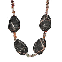 EverTrue Orange Matrix Jasper, Multi Rutilated Quartz Necklace (18 Inches) in Platinum Bond 510.00 ctw