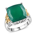 EverTrue Verde Onyx, White Zircon Solitaire Ring in 18K YG Plated and Platinum Bond - Sticky add to cart bar