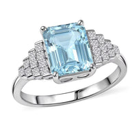 Certified & Appraised Luxoro AAA Santa Maria Aquamarine and Diamond I2 2.30 ctw Ring in 10K White Gold
