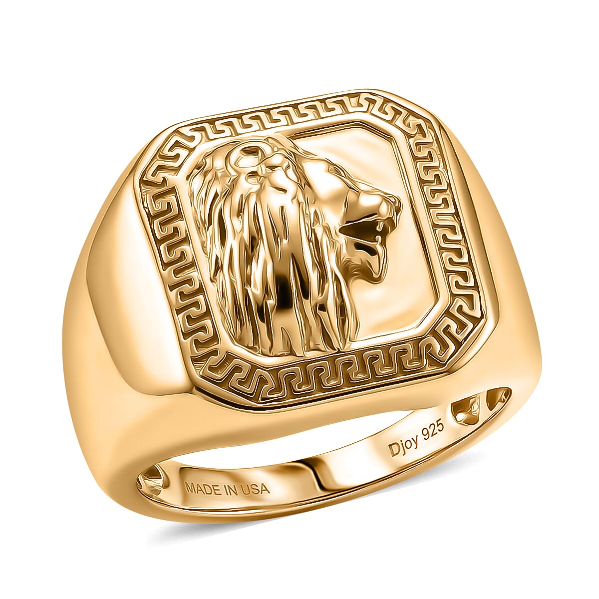 D'Joy 18K Vermeil YG Over Sterling Silver Men's Ring (Size 10.0) (12.40 g)
