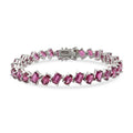 D'Joy AAA Radiant Ember Garnet Bracelet in Rhodium Over Sterling Silver (6.50 In) 22.00 ctw - Sticky add to cart bar