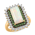 D'Joy AAA Ethiopian Welo Opal, Multi Gemstone Ring in 18K Vermeil YG Over Sterling Silver (Size 10.0) 4.00 ctw - Sticky add to cart bar