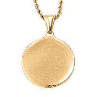 Circular Prayer Necklace (22 Inches) in ION Plated YG Stainless Steel
