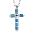 Cross Pendant Necklace in Stainless Steel 22 Inches - Sticky add to cart bar