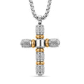 Cross Pendant Necklace in ION Plated YG and Stainless Steel 22 Inches - Sticky add to cart bar