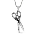 Scissor Pendant Necklace in Stainless Steel 22 Inches - Sticky add to cart bar