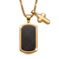 Dog Tag Pendant Necklace in ION Plated YG Stainless Steel 22 Inches - Sticky add to cart bar