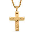Wrapped Lords Prayer Cross Pendant Necklace (22 Inches) in Stainless Steel - Sticky add to cart bar