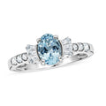 D'Joy Premium Mangoro Aquamarine, Moissanite Ring in Rhodium Over Sterling Silver (Size 10.0) 1.00 ctw - Sticky add to cart bar