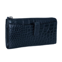 The Grand Pelle Black Crocodile Genuine Leather Long Wallet