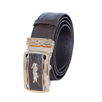 Closeout The Grand Pelle Black Crocodile Genuine Leather Belt (47 Inch- M/L)