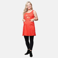 Lati Sleeveless Solid Red Sundress with Pockets XXL