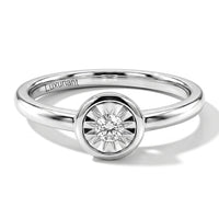 Luxuriant Lab Grown Diamond (G-H, SI) Ring in Rhodium Over Sterling Silver (Size 7.0) 0.10 ctw