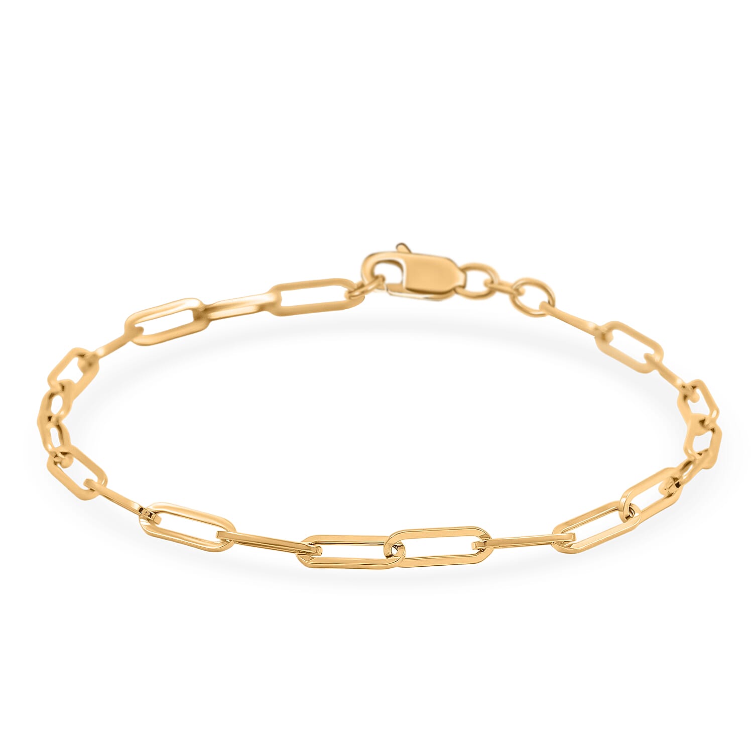 3mm Paperclip Chain Bracelet in 10K Yellow Gold (7.00 In) 1.4 Grams