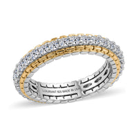 Luxuriant Lab Grown Diamond G-H SI 1.00 ctw Ring in 18K Vermeil YG and Rhodium Over Sterling Silver (Size 7.0)