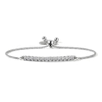 Luxuriant Lab Grown Diamond (G-H, SI) 0.45 ctw Bracelet in Rhodium Over Sterling Silver (10.50 In)
