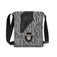 Passage Gray Letter Print Crossbody Bag (10.24"x8.27"x1.4") with Shoulder Strap