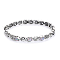 D'Joy Bali Legacy Ethiopian Welo Opal 1.50 ctw Bangle Bracelet in Sterling Silver (7.25 In)