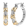 D'Joy XOXO Hoop Earrings in 18K Vermeil YG and Rhodium Over Sterling Silver 6.25 Grams - Sticky add to cart bar